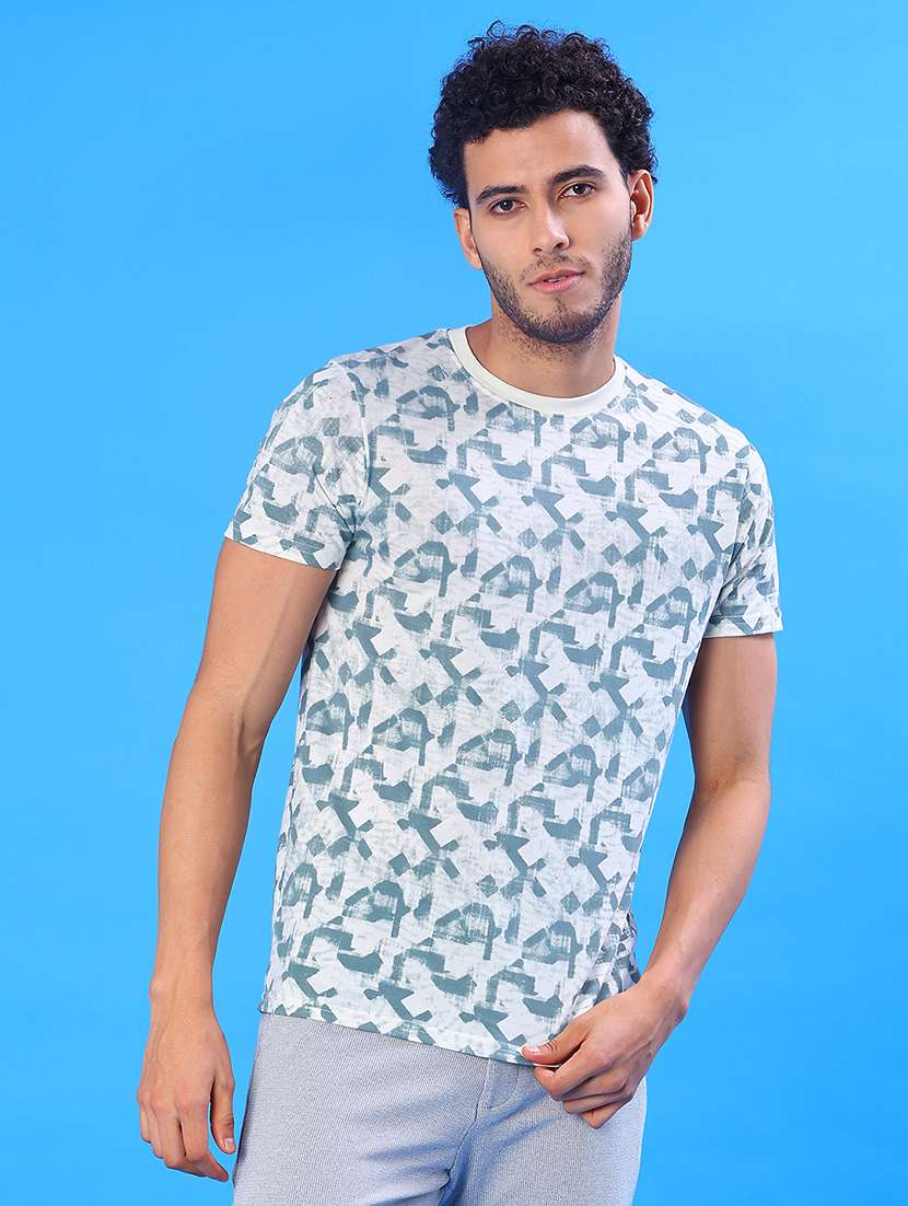 men printed short sleeve slim fit t-shirt - 22035929 -  Standard Image - 1