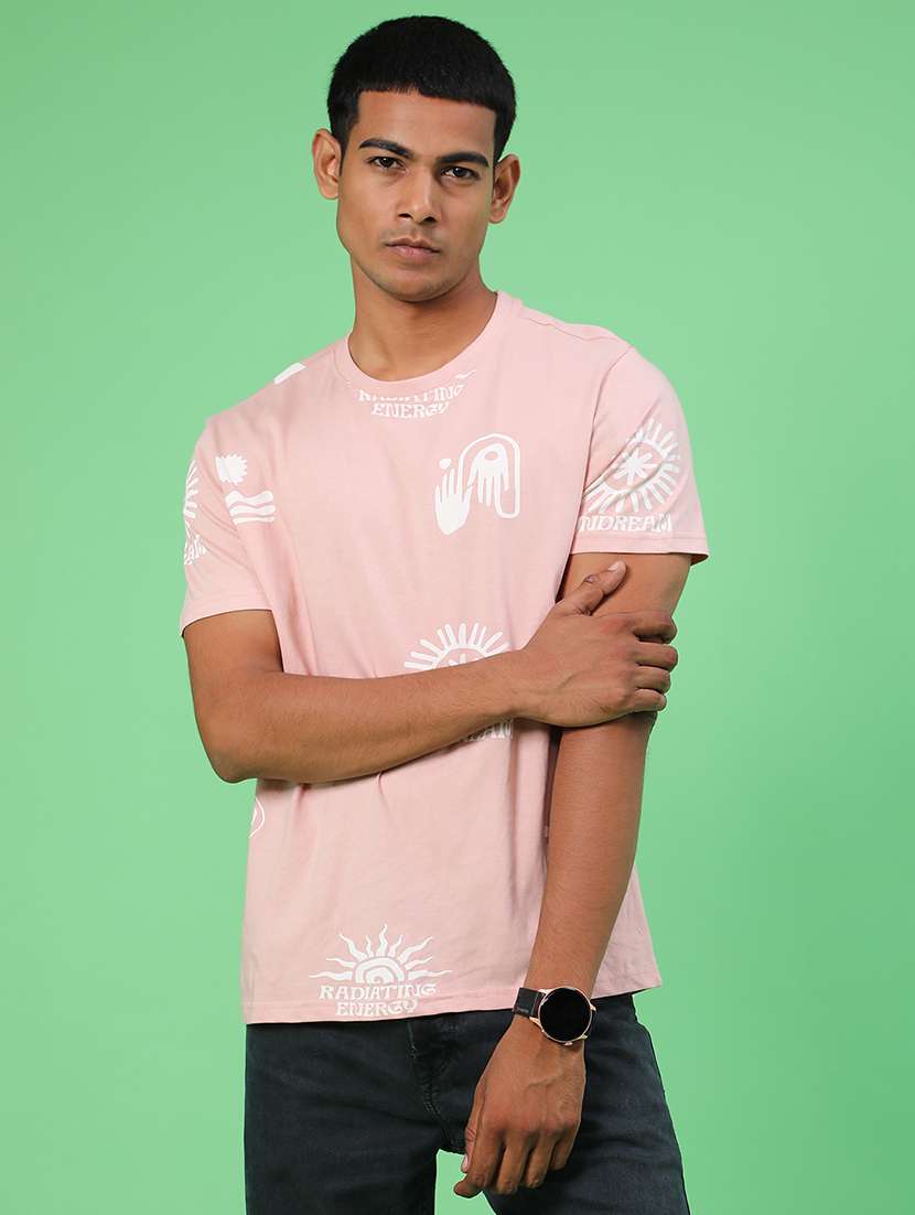 men printed short sleeve slim fit t-shirt - 22035996 -  Standard Image - 1