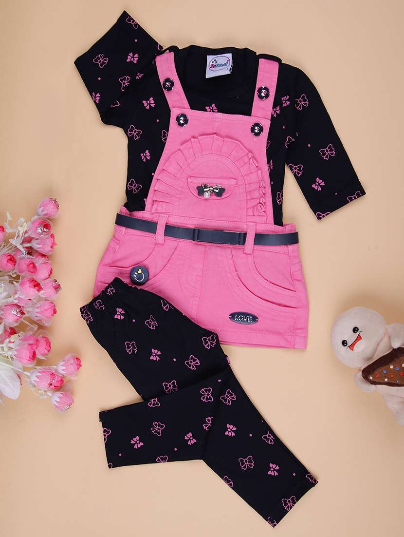 Girls Printed Round Neck Full Length Set - 22036029 -  Standard Image - 1