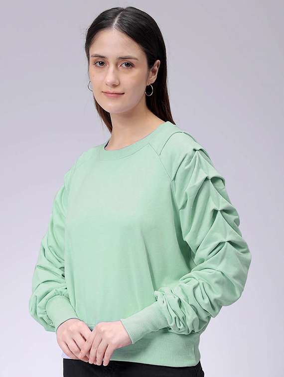 women solid long sleeve sweatshirt - 22036506 - Standard Image - 1
