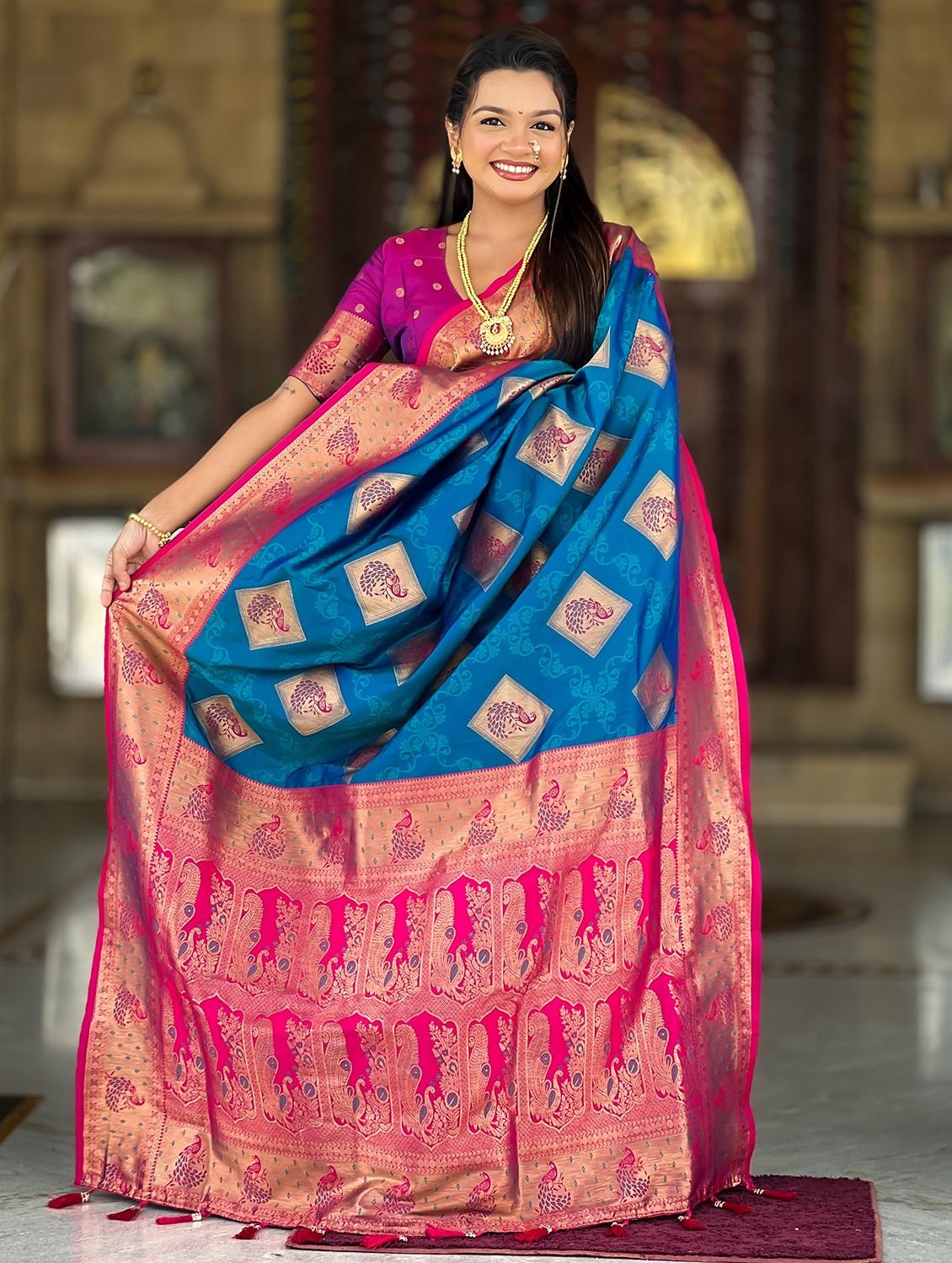 women self design banarasi saree with blouse - 22036575 -  Zoom Image - 0