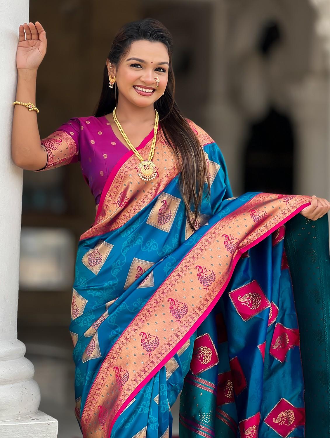 women self design banarasi saree with blouse - 22036575 - Standard Image - 4