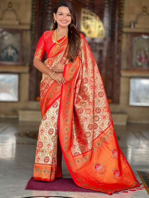 women self design banarasi saree with blouse - 22036583 - Standard Image - 0