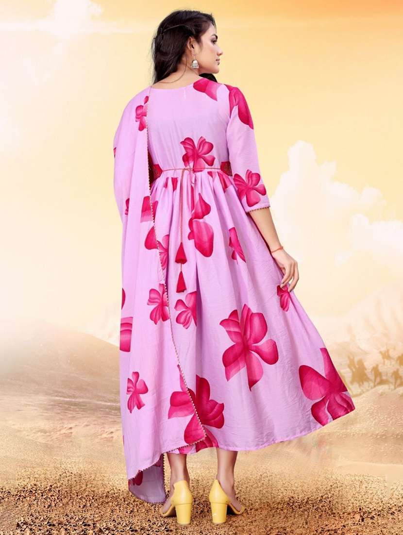 women floral printed long sleeve kurta dupatta set - 22036758 -  Standard Image - 1