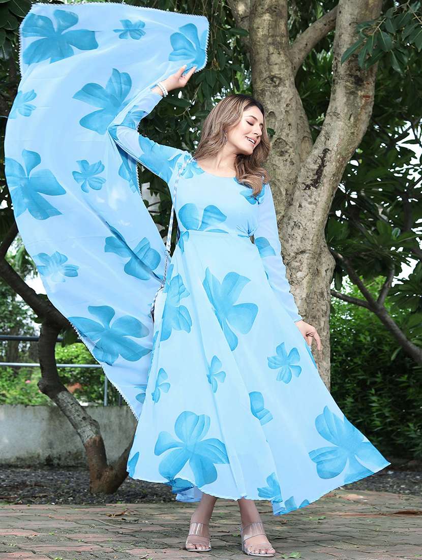 women floral printed long sleeve kurta dupatta set - 22036759 -  Standard Image - 1