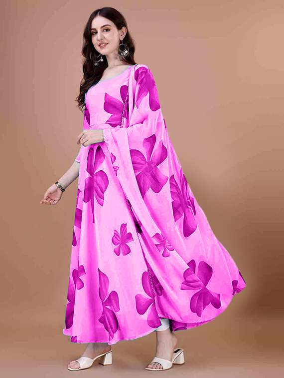 women floral printed long sleeve kurta dupatta set - 22036768 - Standard Image - 1