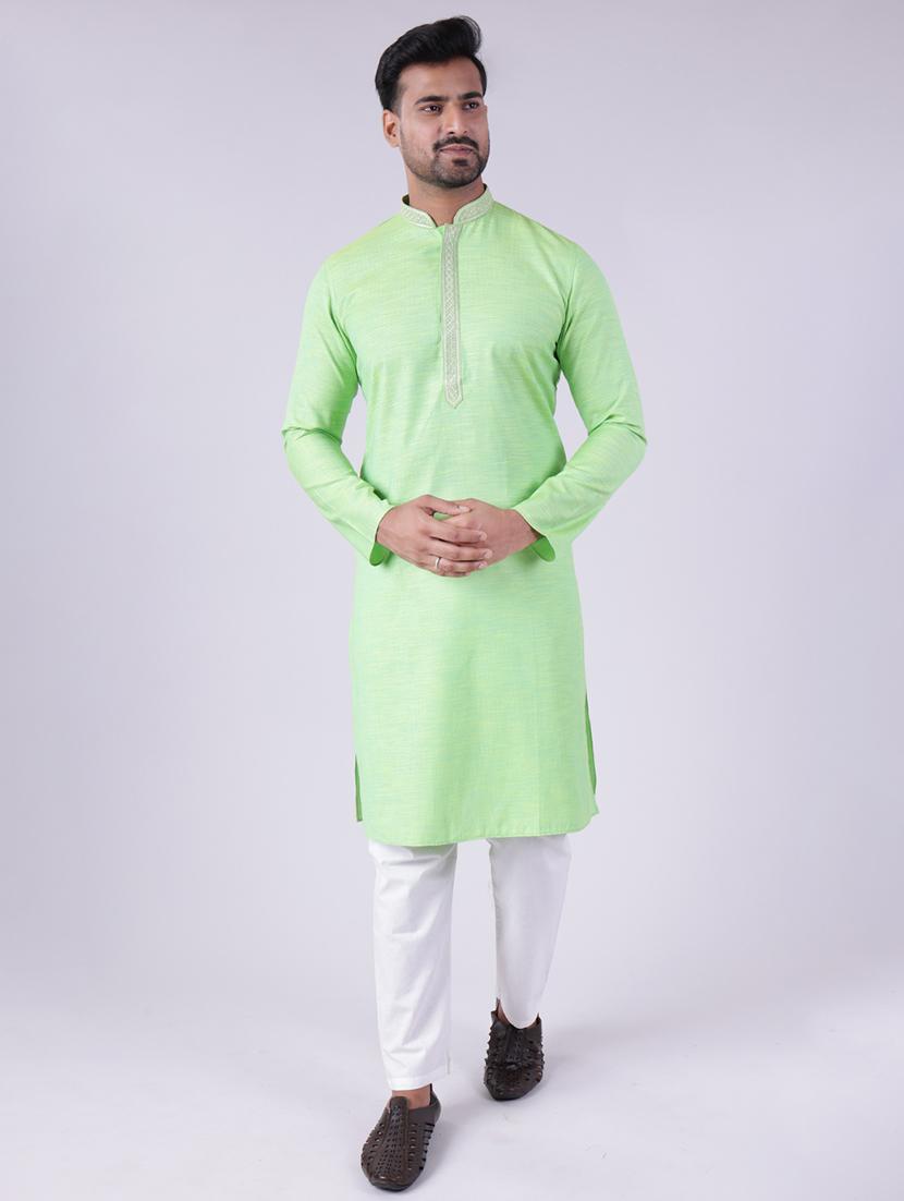 men solid long sleeve kurta and pyjama set - 22036923 -  Standard Image - 1