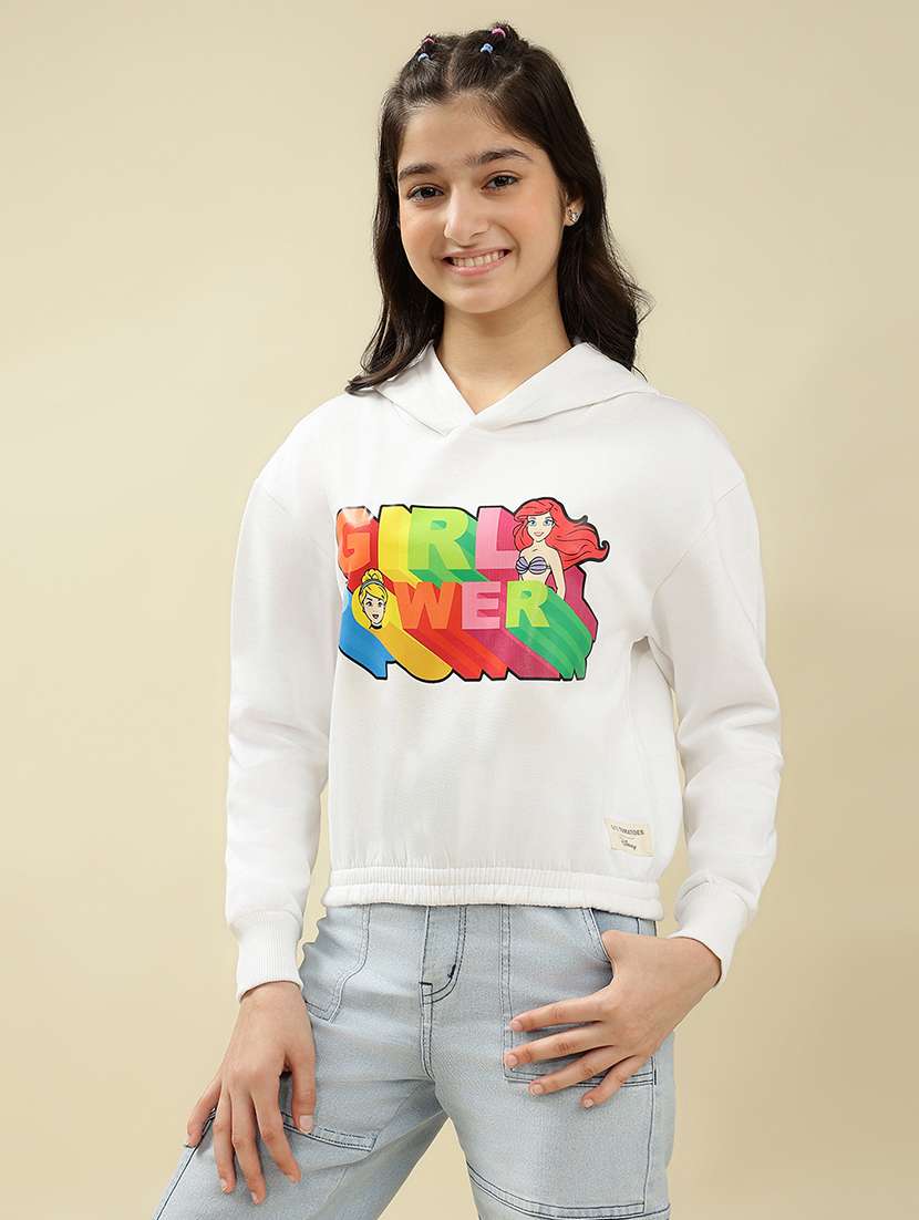 Girls Printed Long Sleeve Hooded Sweatshirt - 22036940 -  Standard Image - 1