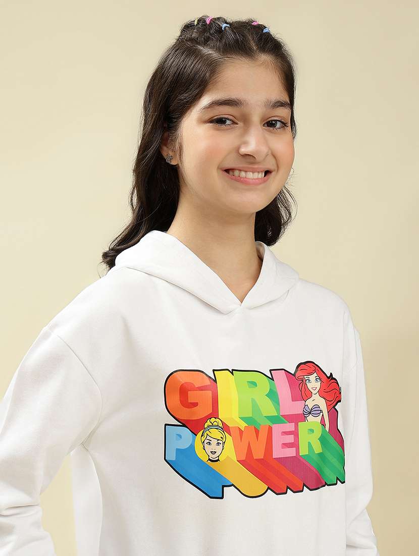 Girls Printed Long Sleeve Hooded Sweatshirt - 22036940 -  Standard Image - 4
