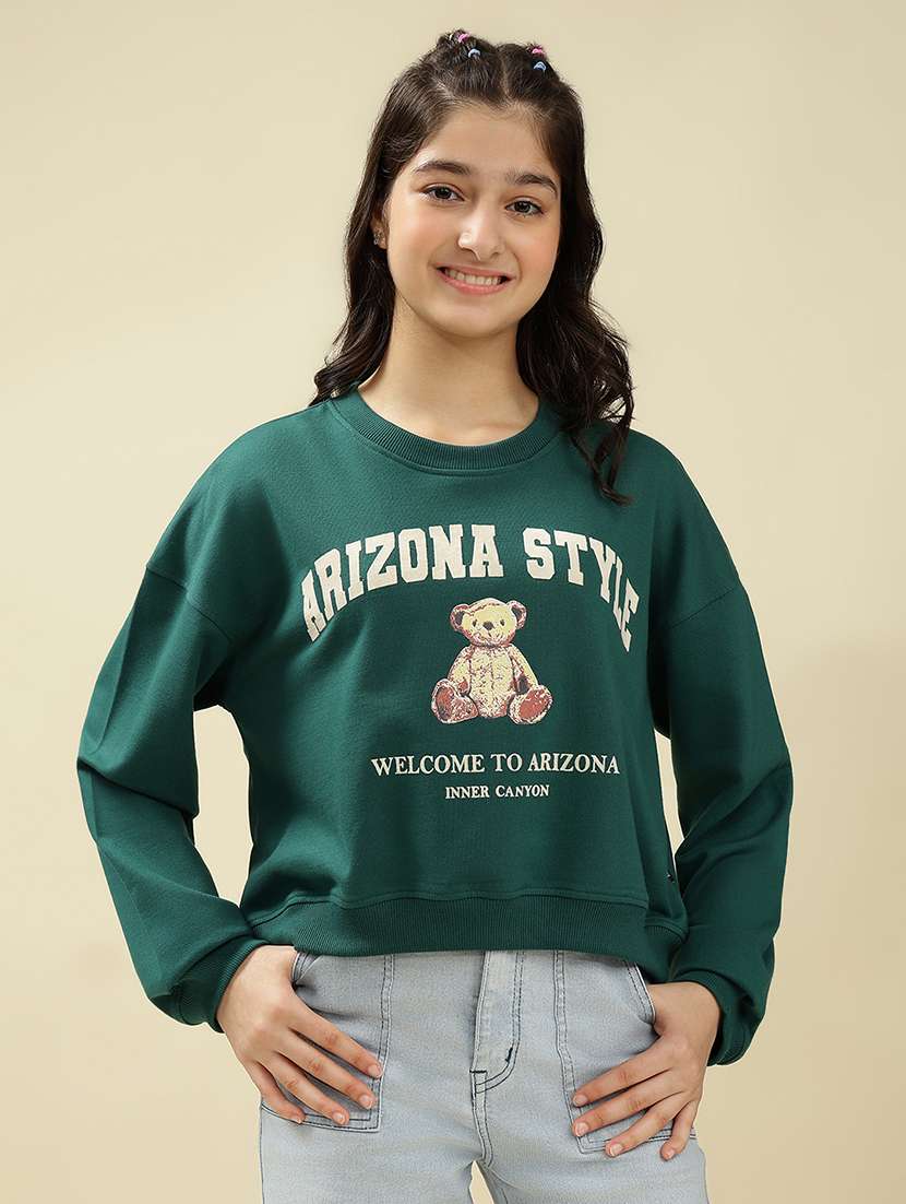 girls printed long sleeve sweatshirt 