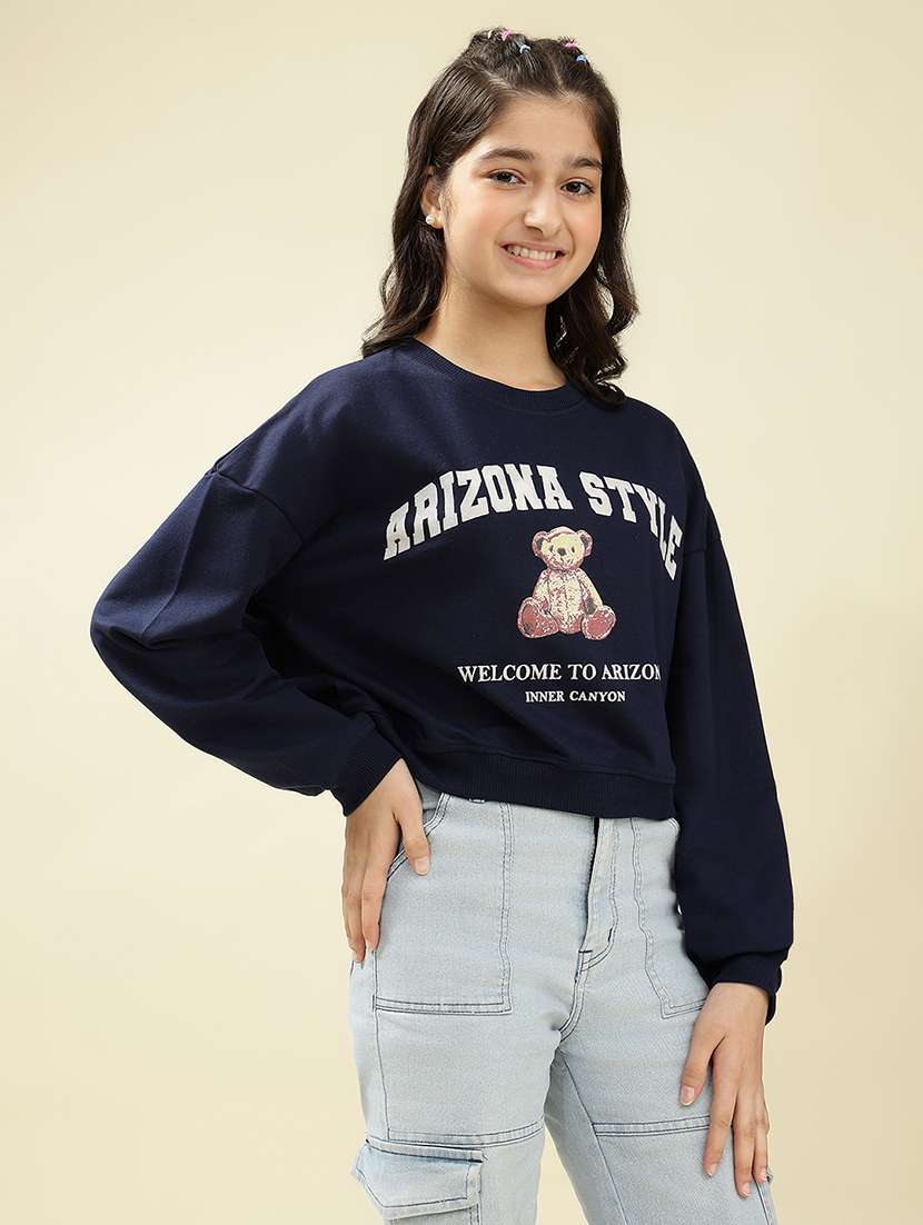 girls printed long sleeve sweatshirt - 22036946 - Standard Image - 1