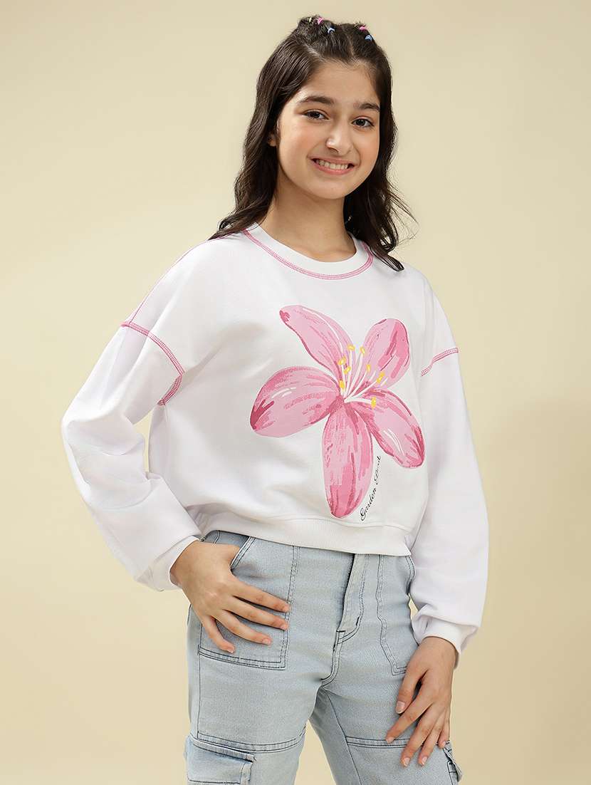 girls printed long sleeve sweatshirt  - 22036948 -  Standard Image - 1