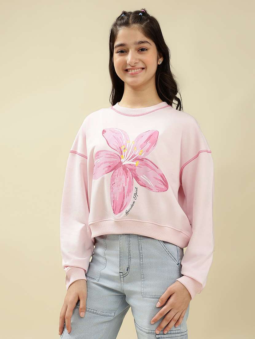 girls printed long sleeve sweatshirt  - 22036950 -  Standard Image - 1
