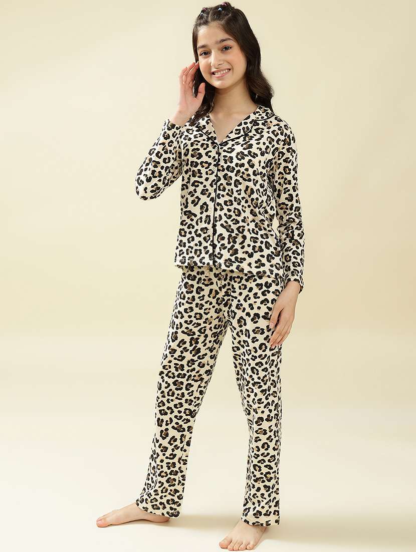 girls animal print nightwear pyjama set - 22036951 -  Standard Image - 1