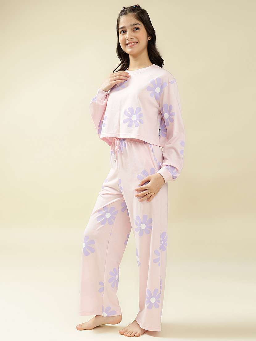 girls printed nightwear pyjama set - 22036952 -  Standard Image - 1