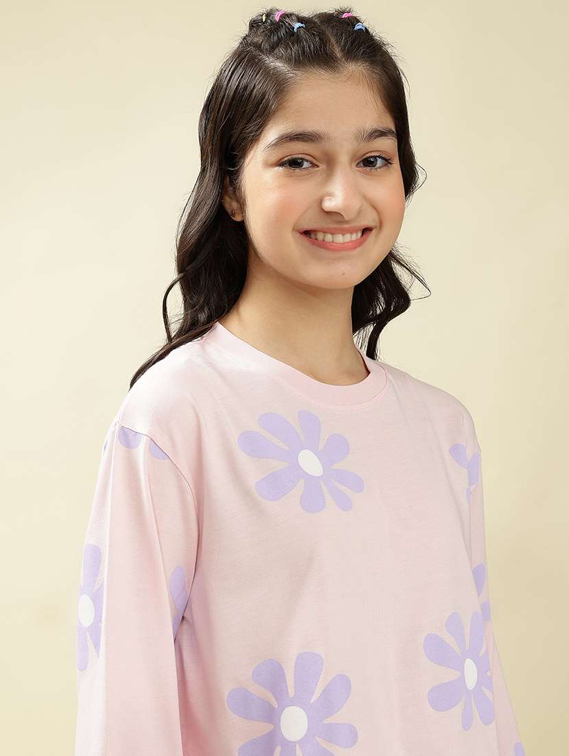 girls printed nightwear pyjama set - 22036952 -  Standard Image - 4
