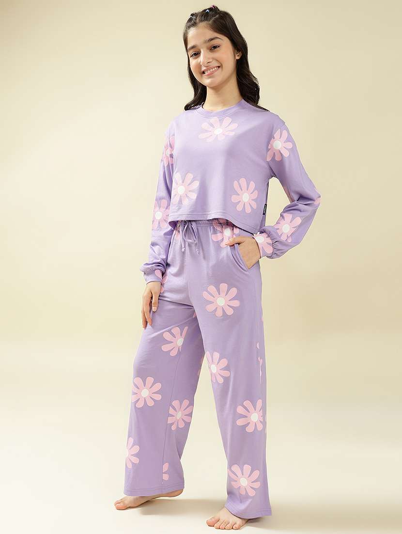girls printed nightwear pyjama set - 22036954 -  Standard Image - 1