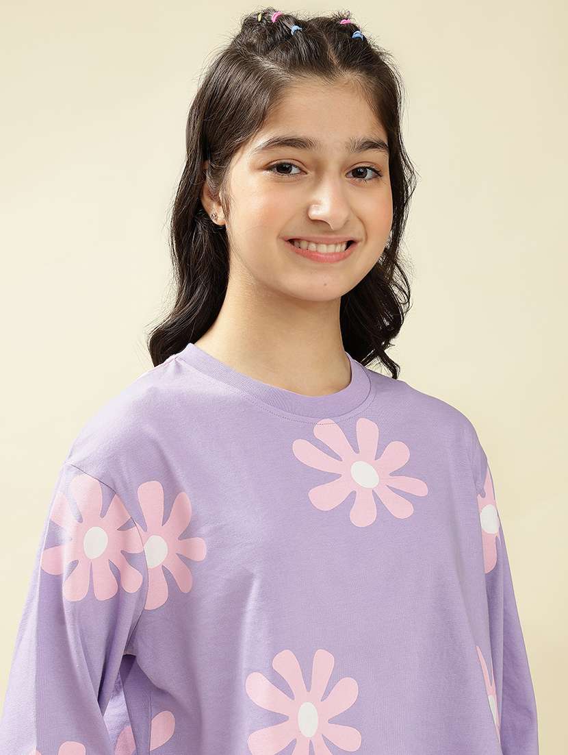 girls printed nightwear pyjama set - 22036954 -  Standard Image - 4