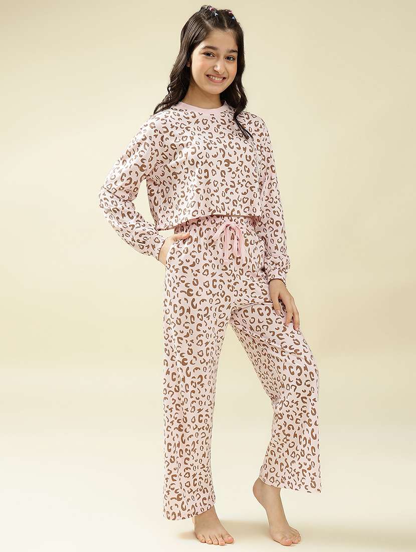 girls animal print nightwear pyjama set - 22036955 -  Standard Image - 1