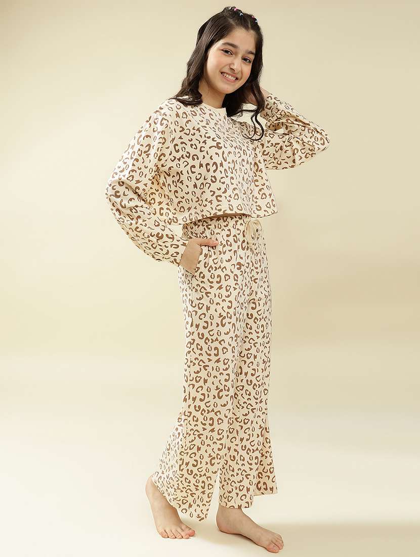 girls animal print nightwear pyjama set - 22036956 -  Standard Image - 1