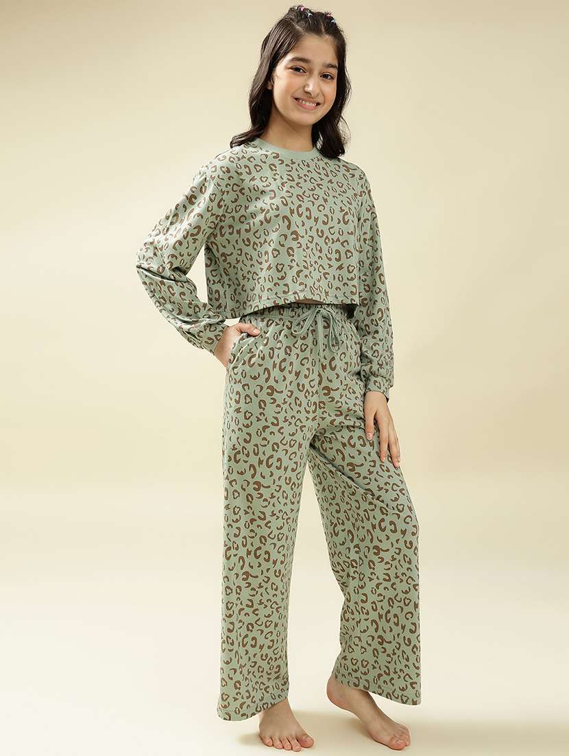 girls animal print nightwear pyjama set - 22036958 -  Standard Image - 1