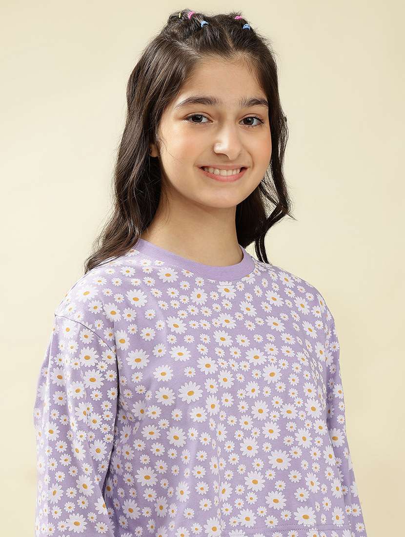 girls printed nightwear pyjama set - 22036960 -  Standard Image - 4