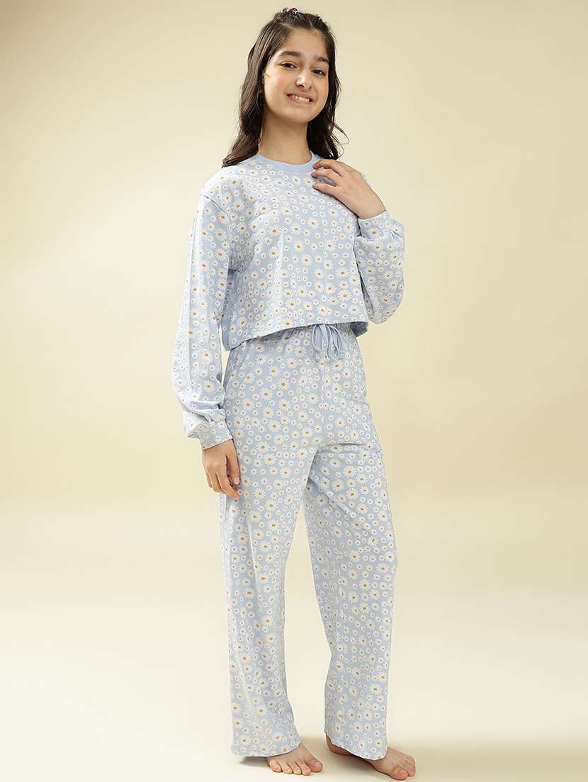 girls printed nightwear pyjama set - 22036961 -  Standard Image - 1