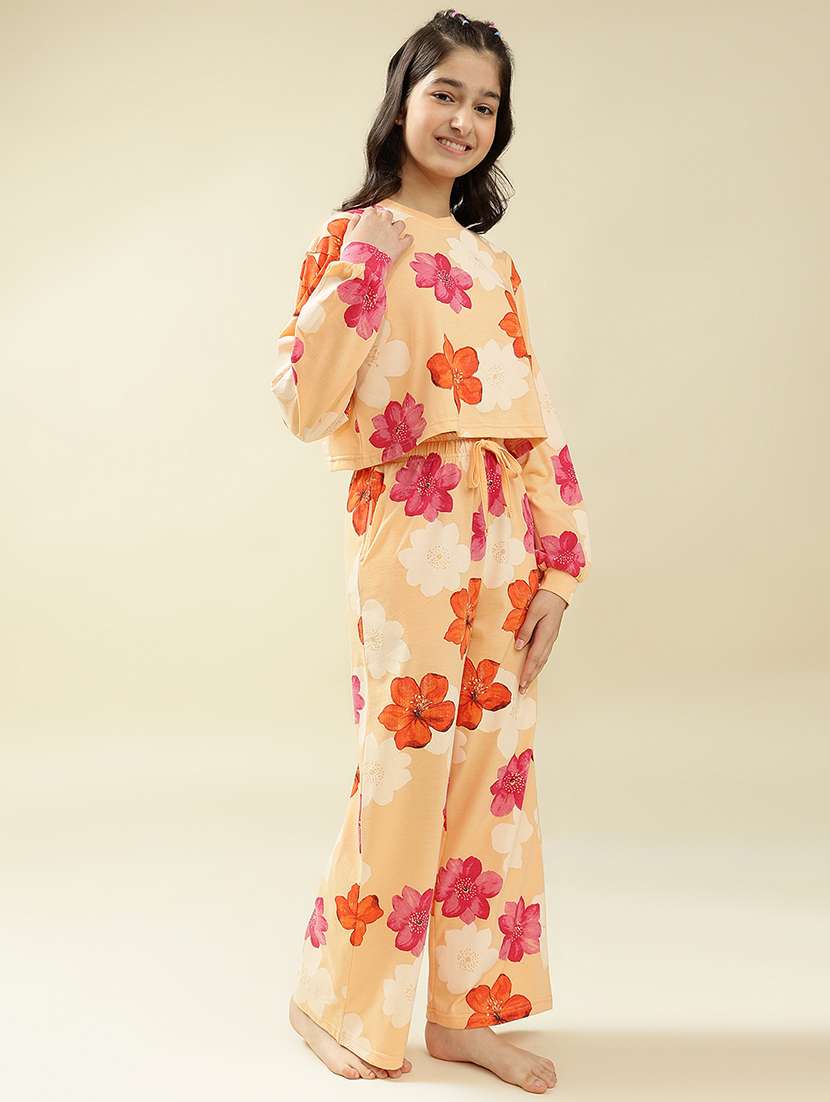 girls printed nightwear pyjama set - 22036962 - Standard Image - 1