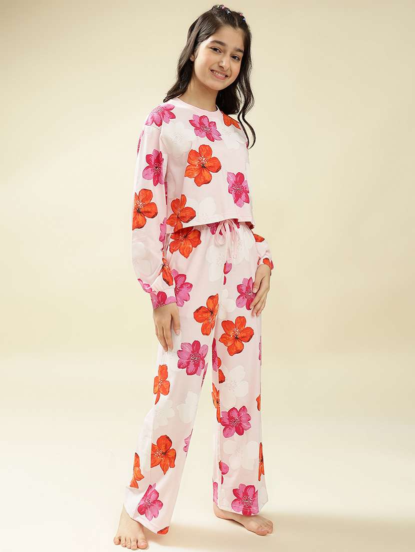 girls printed nightwear pyjama set - 22036963 -  Standard Image - 1