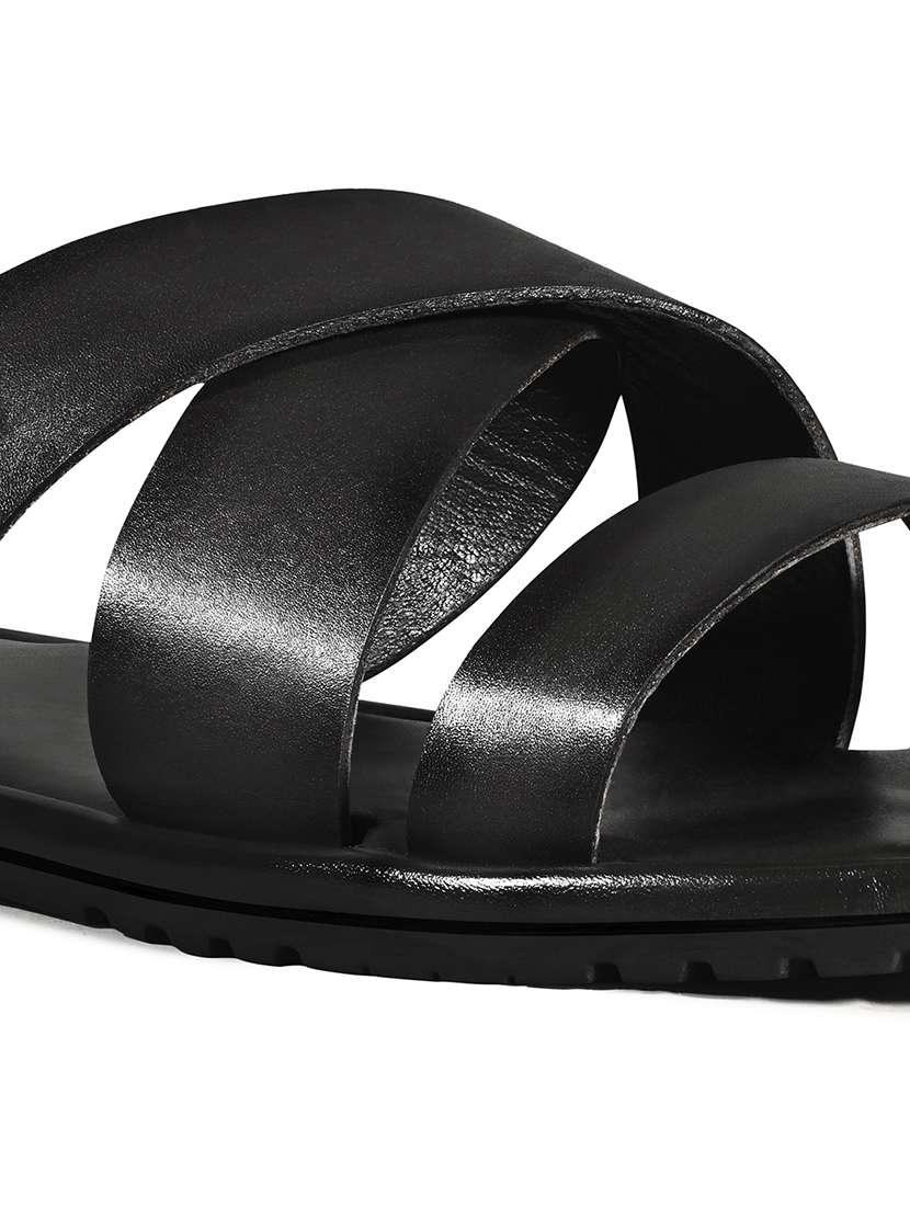 men black slip on sandal - 22036981 -  Standard Image - 4