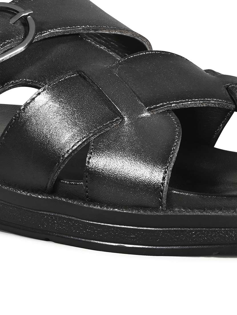 men black slip on sandal - 22036984 -  Standard Image - 4