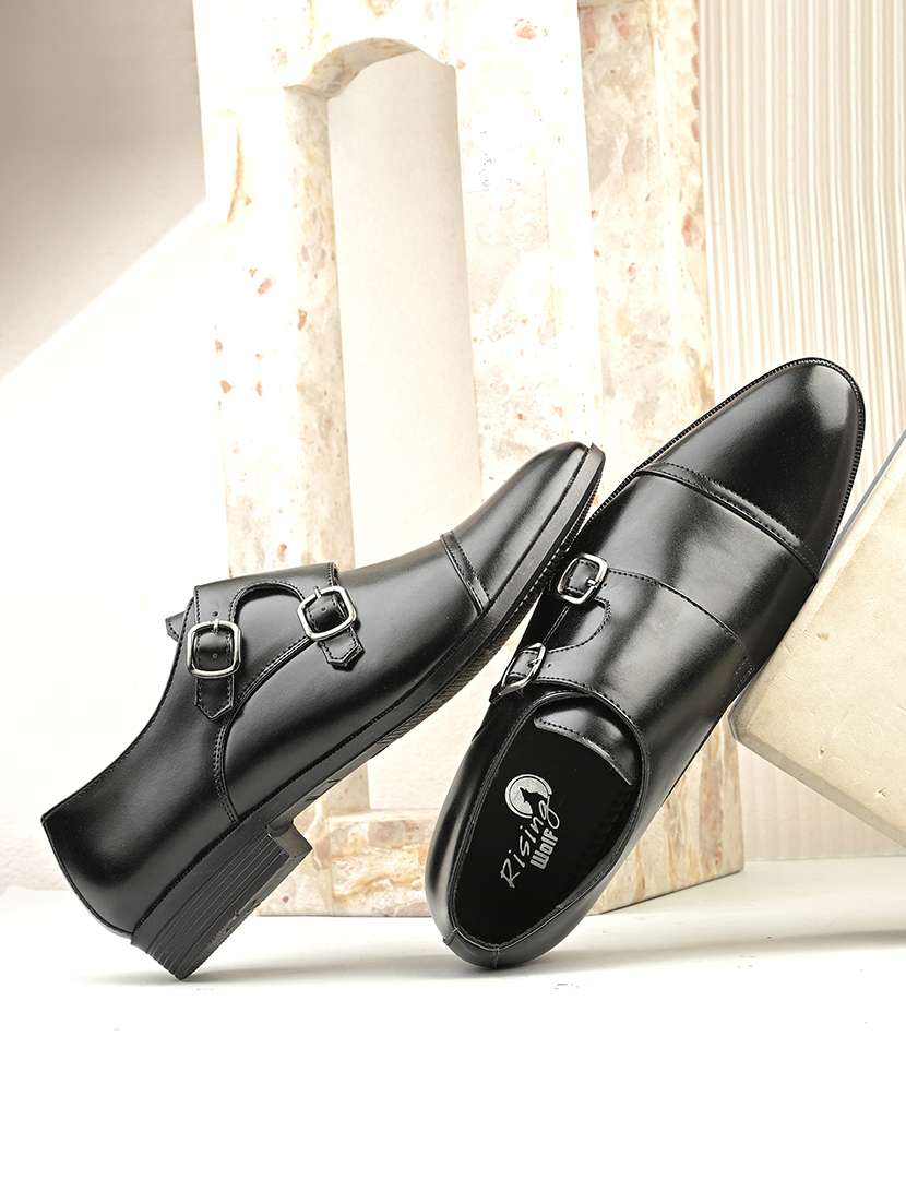 men brown solid monk strap - 22037035 -  Standard Image - 1