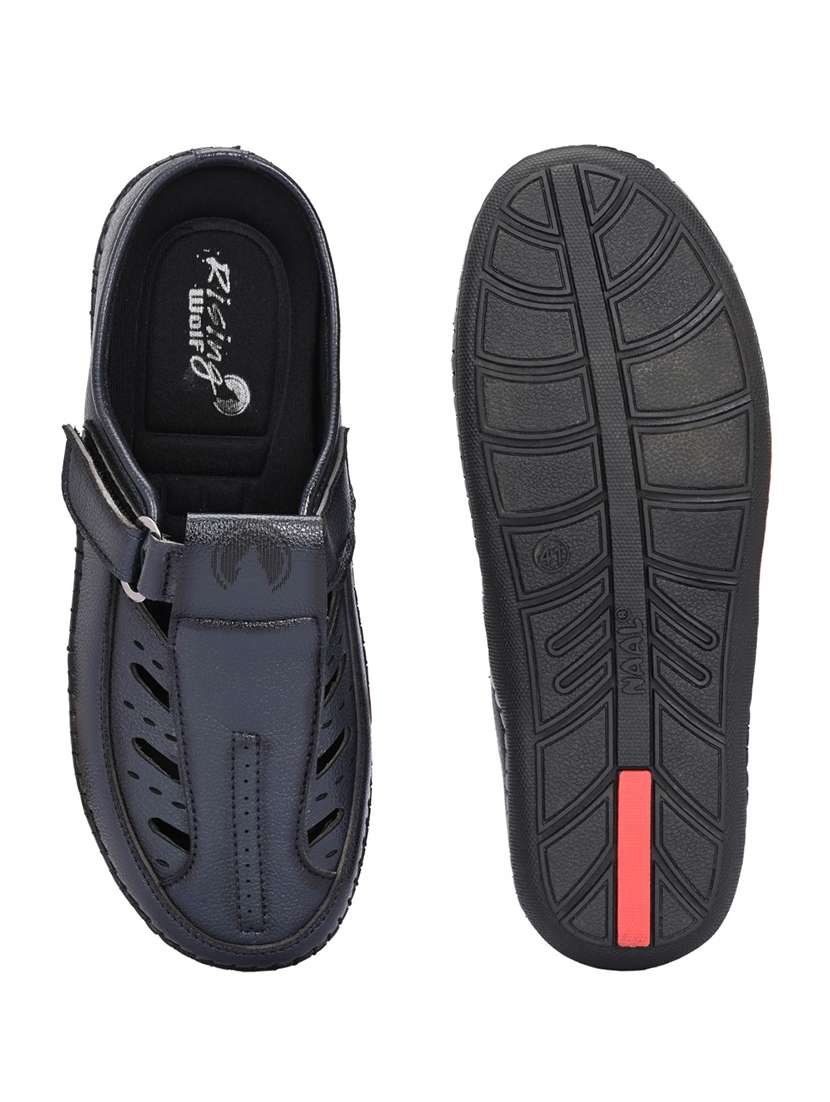 men blue slip on sandal - 22037040 -  Standard Image - 4