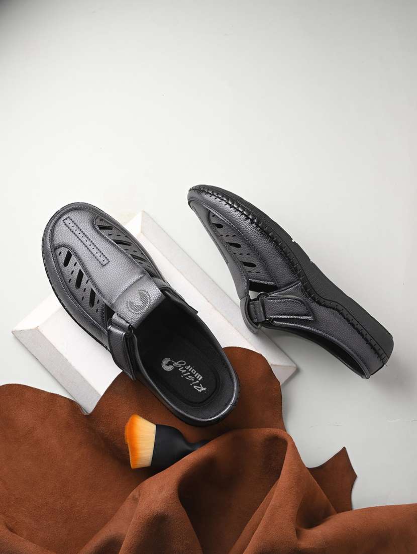 men grey slip on sandal - 22037043 -  Standard Image - 1