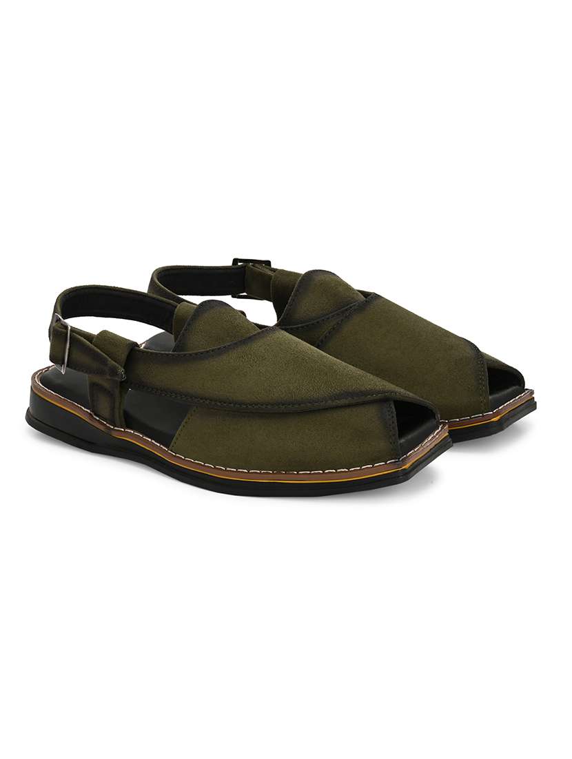 men solid back strap sandal - 22037046 -  Standard Image - 1
