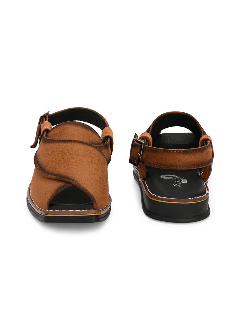men solid back strap sandal - 22037047 - Standard Image - 4