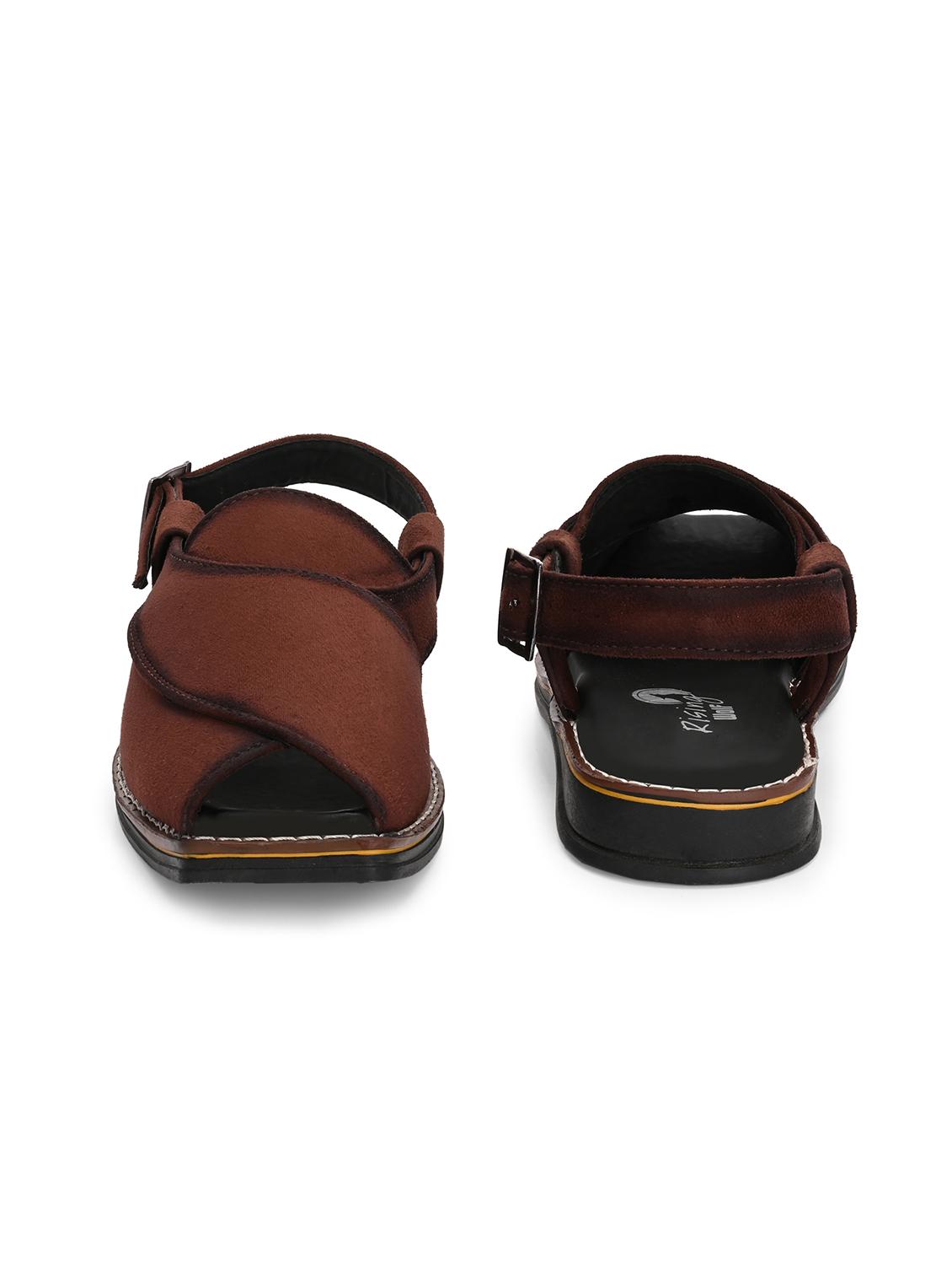men solid back strap sandal - 22037048 - Standard Image - 4