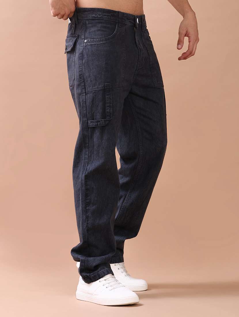 men plain mid rise full length straight fit jeans - 22037595 -  Standard Image - 1
