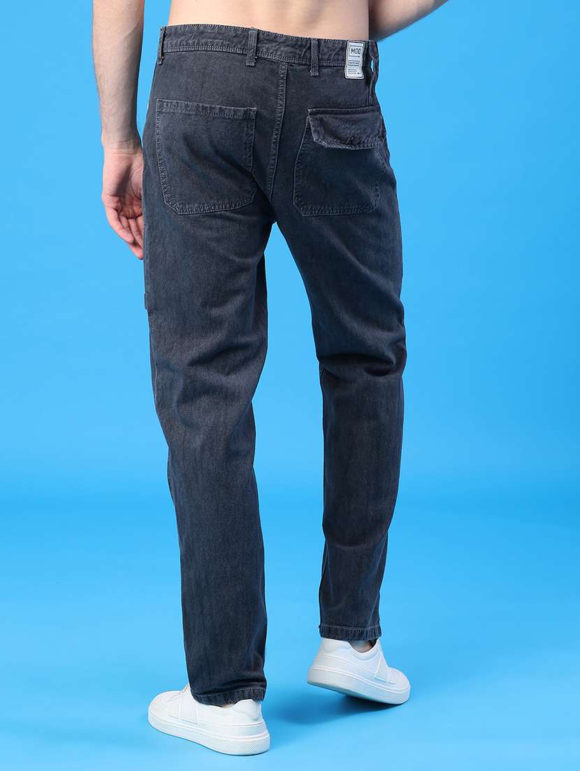 men plain mid rise relaxed fit jeans - 22037596 -  Standard Image - 4