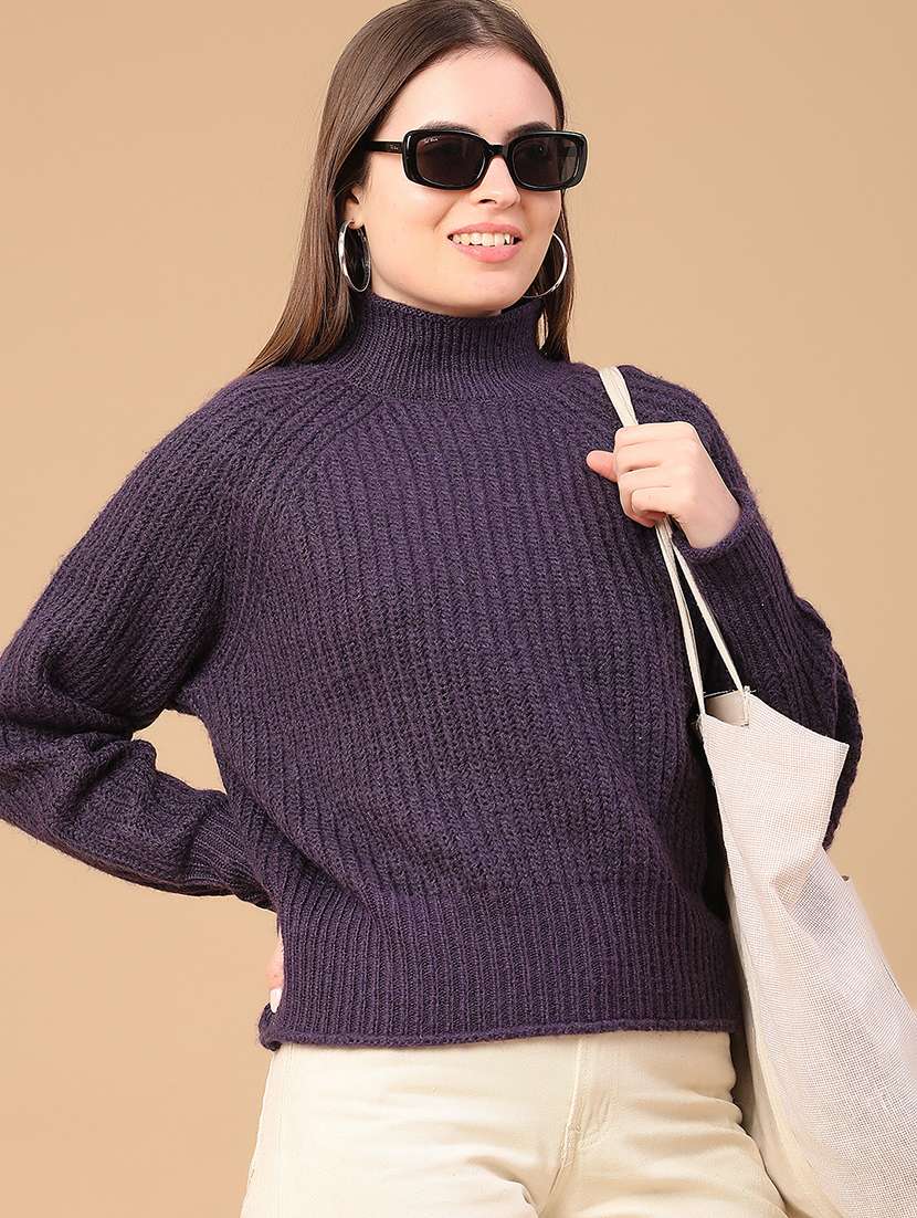 women solid long sleeve pullover