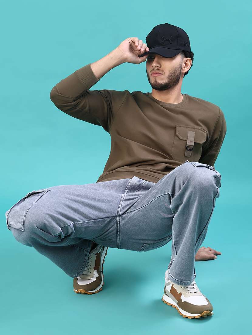 men solid long sleeve regular fit sweatshirt - 22037608 -  Standard Image - 4