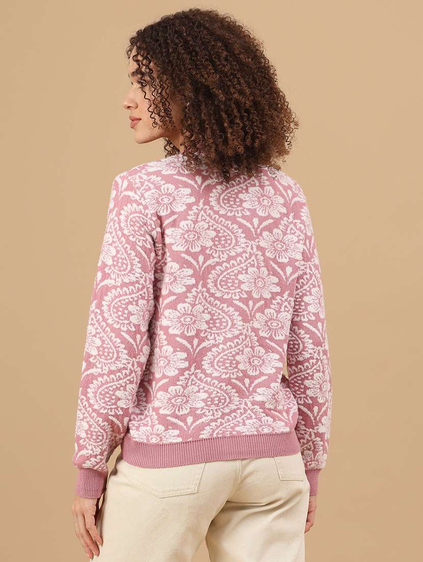 women self design long sleeve cardigan - 22037719 -  Standard Image - 4