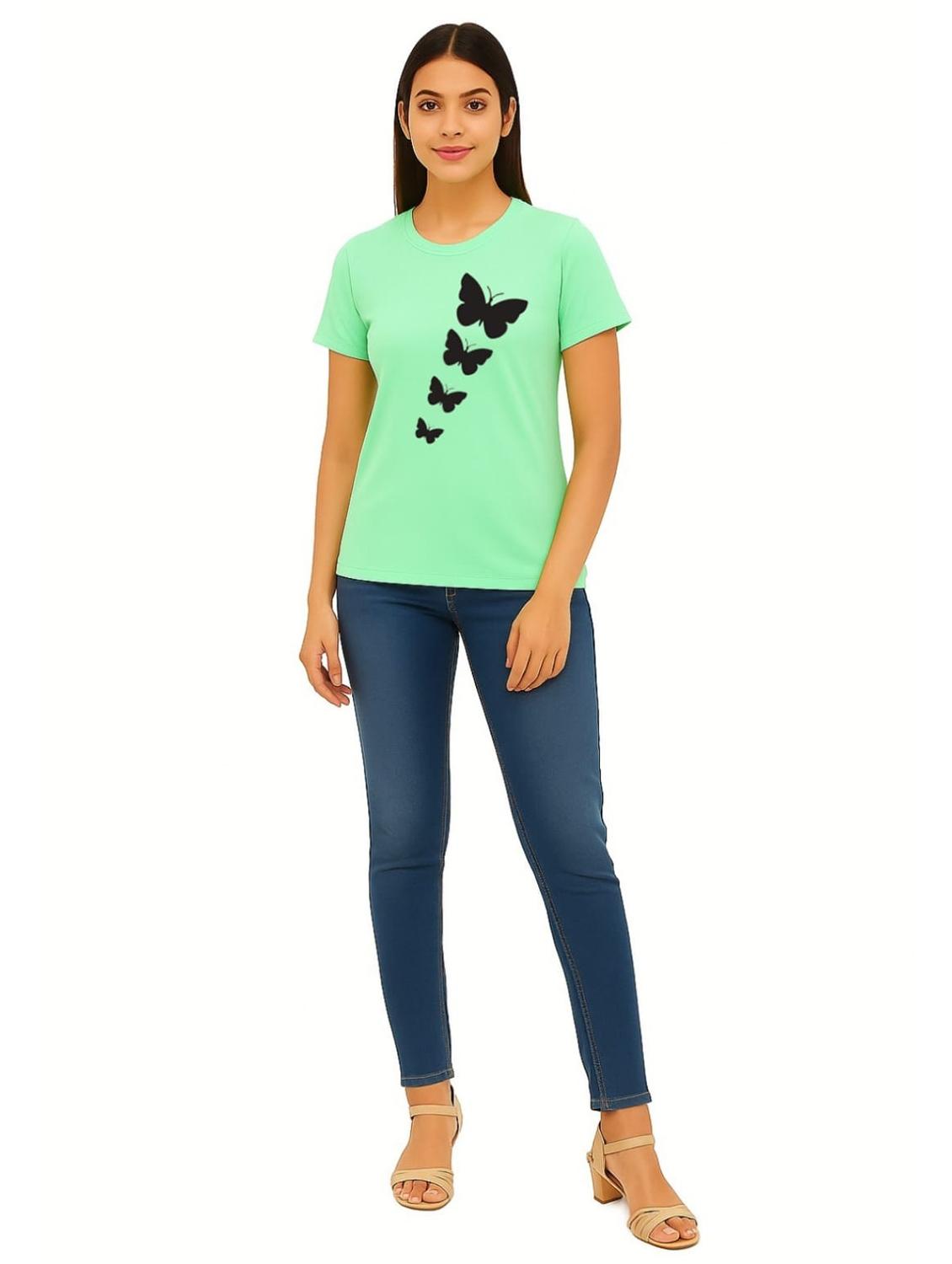 green cotton blend regular tshirt - 22037822 - Standard Image - 4