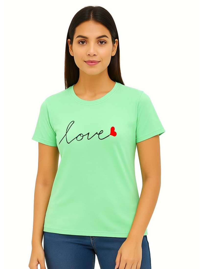 women printed short sleeve regular fit t-shirt
