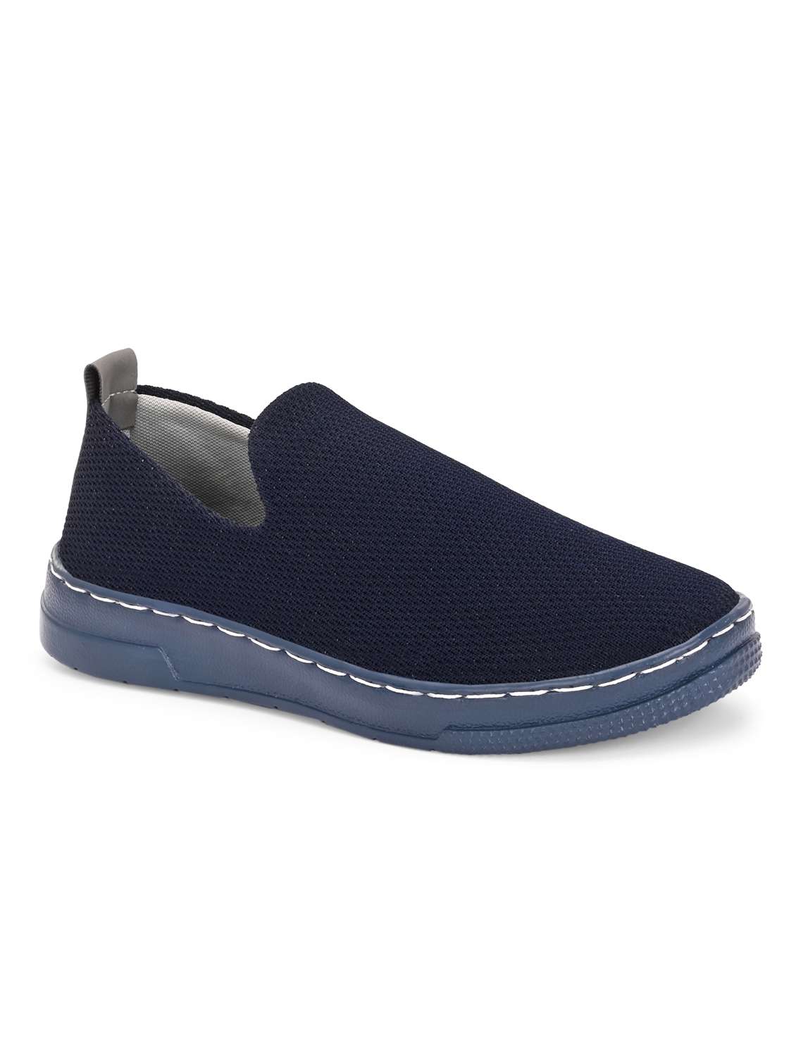 men solid blue slip on loafer - 22037841 - Standard Image - 1