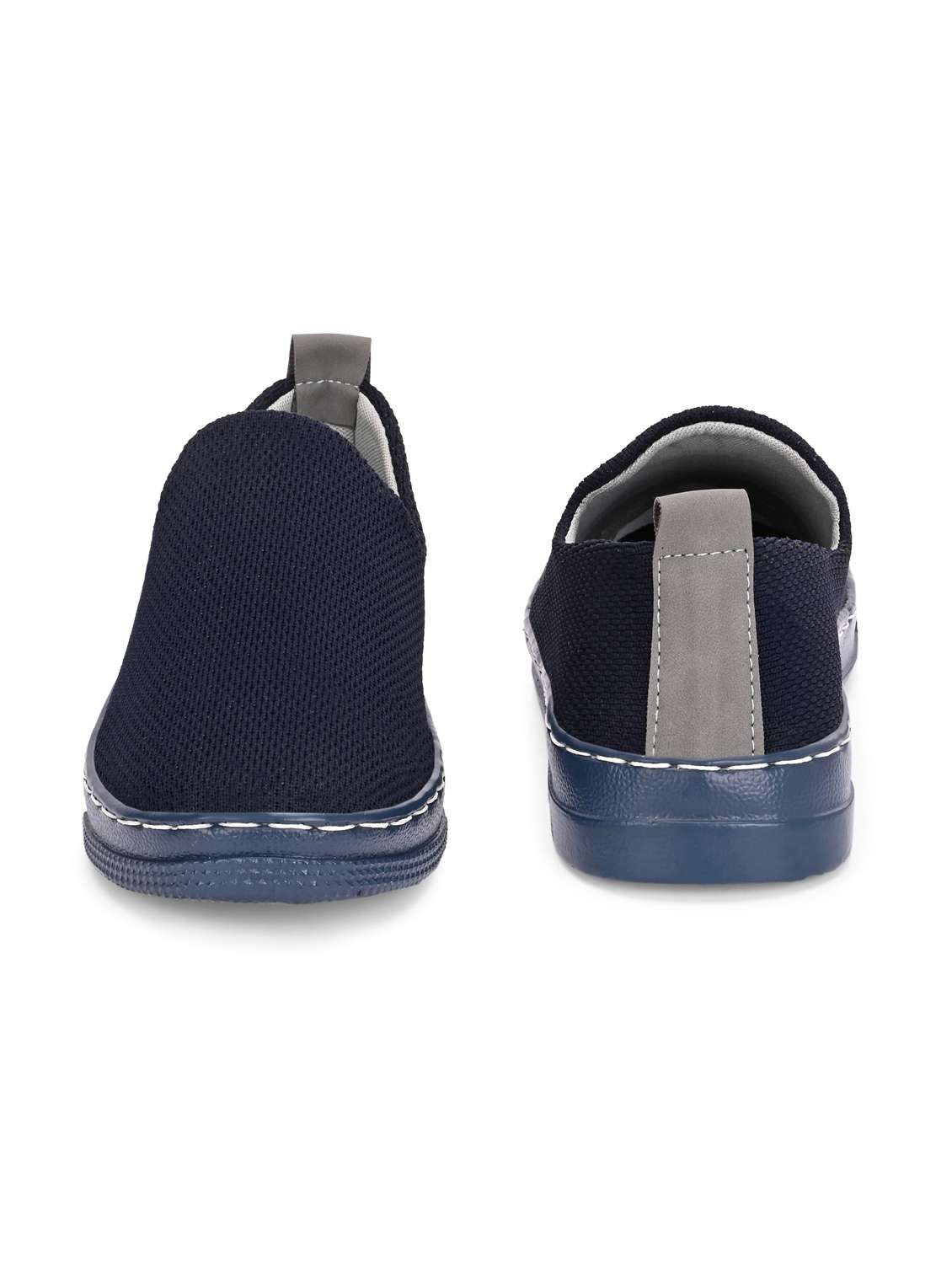 men solid blue slip on loafer - 22037841 - Standard Image - 4