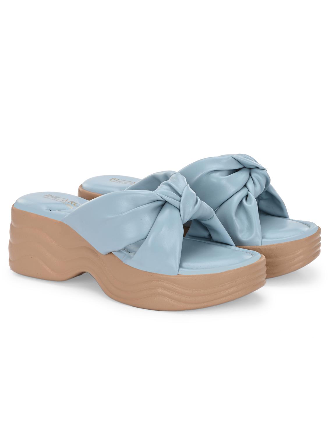 women blue slip on wedge - 22037848 - Standard Image - 1