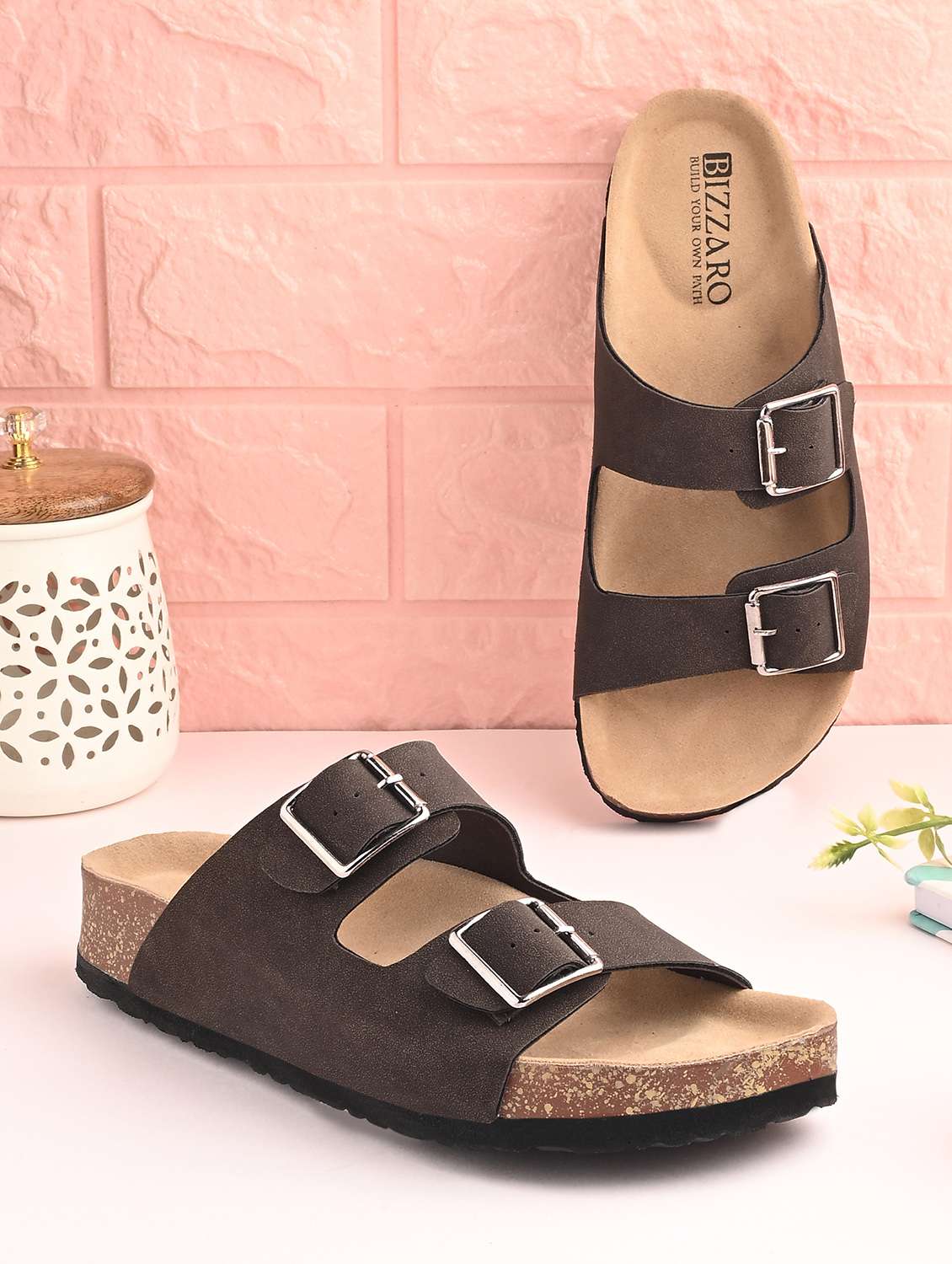 women brown slip on sandal - 22037853 - Zoom Image - 0