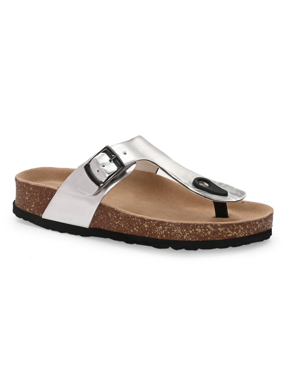 women silver slip on sandal - 22037858 - Standard Image - 1