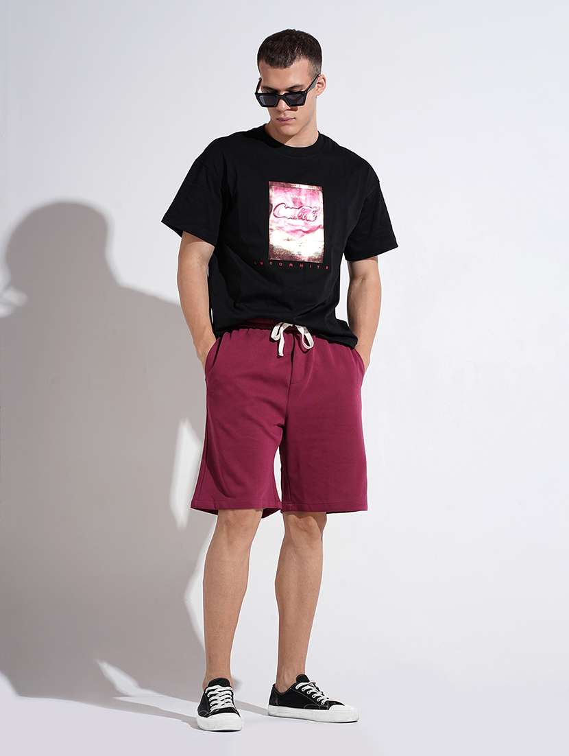 men solid mid rise regular fit shorts - 22037864 - Standard Image - 4